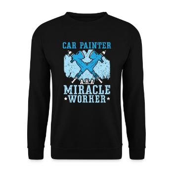 Peintre automobile Miracle Worker Peintre de carrosserie automobile - Sweat-shirt Unisexe - noir - Devant - Alina (178cm) & Michal (187cm)