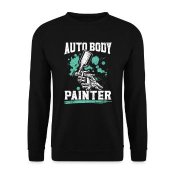 Auto Body Painter Job Profession Car Detailing - Unisex Sweatshirt - black - Front - Alina (178cm) & Michal (187cm)
