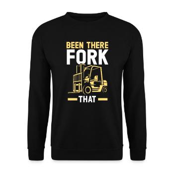 Been there fork that stapler operator warehouse - Unisex Pullover - Schwarz - Vorne - Alina (178cm) & Michal (187cm)