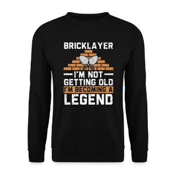 Bricklayer I'm Becoming A Legend Construction - Unisex Sweatshirt - black - Front - Alina (178cm) & Michal (187cm)