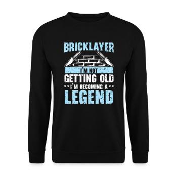 Bricklayer I'm Becoming A Legend Construction - Unisex Sweatshirt - black - Front - Alina (178cm) & Michal (187cm)