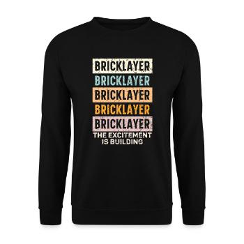 Bricklayer The Excitement Is Building Construction - Unisex Sweatshirt - black - Front - Alina (178cm) & Michal (187cm)