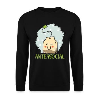 Anteasozialer Teetrinker introvertiert introvertiert introvertiert - Unisex Pullover - Schwarz - Vorne - Alina (178cm) & Michal (187cm)