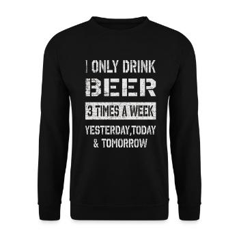 Je ne bois que de la bière - Sweat-shirt Unisexe - noir - Devant - Alina (178cm) & Michal (187cm)