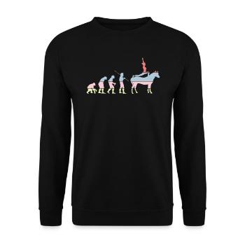 Pferdevoltigieren Evolution Reiten Reiten - Unisex Pullover - Schwarz - Vorne - Alina (178cm) & Michal (187cm)