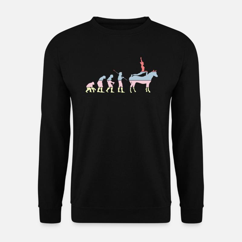 Pferdevoltigieren Evolution Reiten Reiten - Unisex Pullover - Schwarz