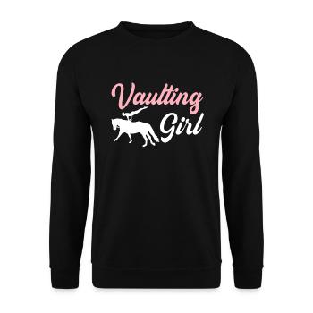 Saut de cheval Fille Amoureux des chevaux Voltige - Sweat-shirt Unisexe - noir - Devant - Alina (178cm) & Michal (187cm)