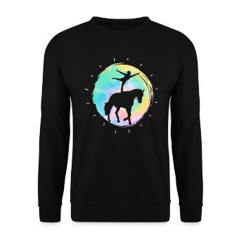 Saut à cheval Voltigeur Équitation Équitation - Sweat-shirt Unisexe - noir - Devant - Alina (178cm) & Michal (187cm)