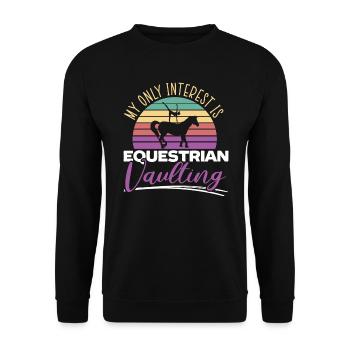 Mein einziges Interesse gilt dem Voltigierpferd - Unisex Pullover - Schwarz - Vorne - Alina (178cm) & Michal (187cm)