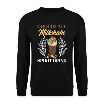 Chocolate Milkshake Is My Spirit Drink Choco - Unisex Sweatshirt - black - Front - Alina (178cm) & Michal (187cm)