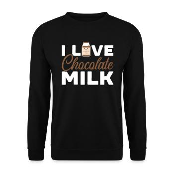 J’adore le buveur de lait au chocolat Choco Drink Flavor - Sweat-shirt Unisexe - noir - Devant - Alina (178cm) & Michal (187cm)