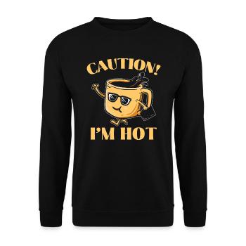 Vorsicht Ich bin heißer Schokoladentrinker Choco Drink - Unisex Pullover - Schwarz - Vorne - Alina (178cm) & Michal (187cm)