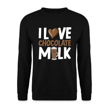 J’adore le buveur de lait au chocolat Choco Drink Flavor - Sweat-shirt Unisexe - noir - Devant - Alina (178cm) & Michal (187cm)