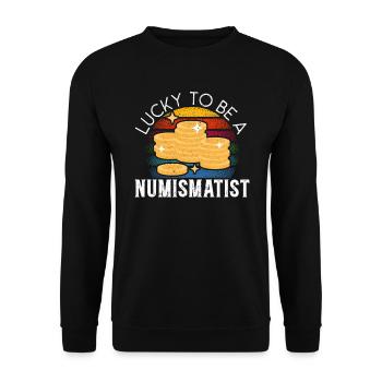 Collecte de pièces de collection numismate - Sweat-shirt Unisexe - noir - Devant - Alina (178cm) & Michal (187cm)