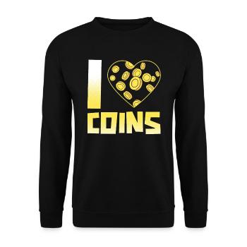 Ich liebe Münzsammler Numismatiker Münzsammler - Unisex Pullover - Schwarz - Vorne - Alina (178cm) & Michal (187cm)