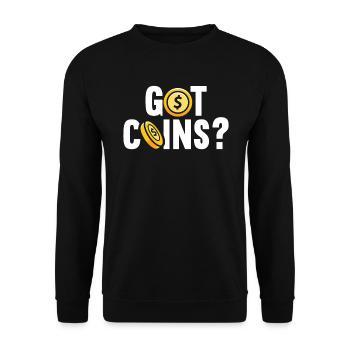 Coin Collector Numismatist Coin Collecting - Unisex Sweatshirt - black - Front - Alina (178cm) & Michal (187cm)