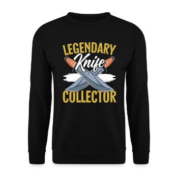 Legendärer Messersammler Messer sammeln - Unisex Pullover - Schwarz - Vorne - Alina (178cm) & Michal (187cm)