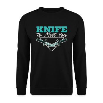 Messer, um Sie zu treffen Messermacher Messer sammeln - Unisex Pullover - Schwarz - Vorne - Alina (178cm) & Michal (187cm)