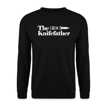 The Knifefather Knife sammelt Best Dad Ever - Unisex Pullover - Schwarz - Vorne - Alina (178cm) & Michal (187cm)