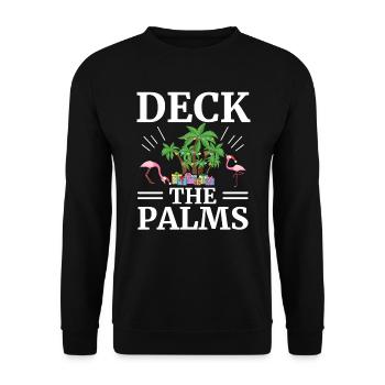 Deck The Palms Flamingo Lover Merry Christmas Day - Unisex Sweatshirt - black - Front - Alina (178cm) & Michal (187cm)