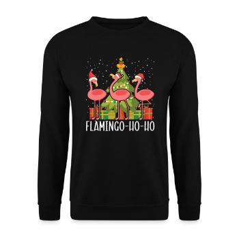 Pink Flamingo Lover Bird Merry Xmas Christmas Day - Unisex Sweatshirt - black - Front - Alina (178cm) & Michal (187cm)
