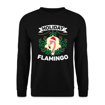 Holiday Flamingo Lover Merry Xmas Christmas Day - Unisex Sweatshirt - black - Front - Alina (178cm) & Michal (187cm)