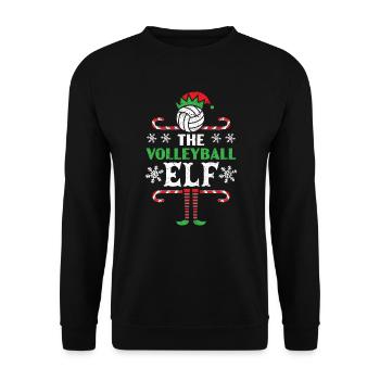 The Volleyball Elf Sport Merry Xmas Christmas Day - Unisex Sweatshirt - black - Front - Alina (178cm) & Michal (187cm)
