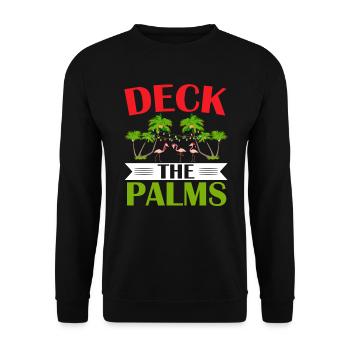 Deck The Palms Flamingo Lover Merry Christmas Day - Unisex Sweatshirt - black - Front - Alina (178cm) & Michal (187cm)