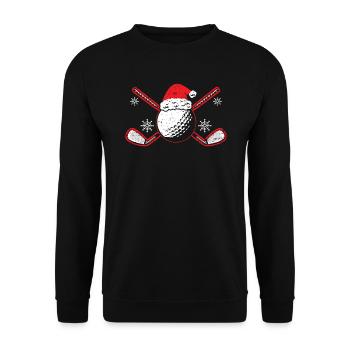 Golf Player Sport Golfer Merry Xmas Christmas Day - Unisex Sweatshirt - black - Front - Alina (178cm) & Michal (187cm)