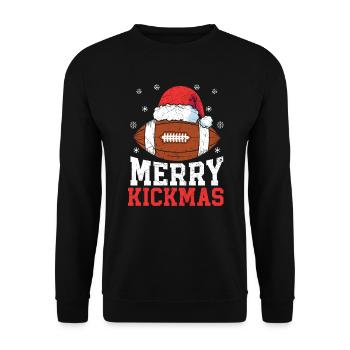 Joyeux Kickmas Sport Lover Joyeux Noël - Sweat-shirt Unisexe - noir - Devant - Alina (178cm) & Michal (187cm)