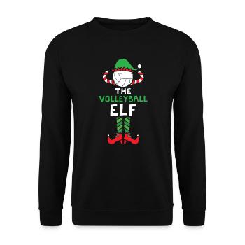 The Volleyball Elf Sport Merry Xmas Christmas Day - Unisex Sweatshirt - black - Front - Alina (178cm) & Michal (187cm)