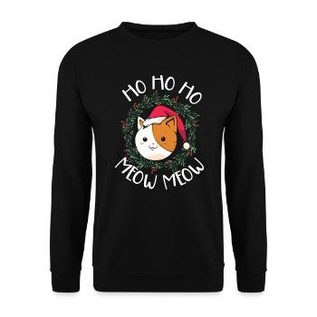 Cat Whisperer Christmas Day Cat Lover Kitty Meow - Unisex Sweatshirt - black - Front - Alina (178cm) & Michal (187cm)