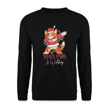 Cat Whisperer Christmas Day Cat Lover Kitty Meow - Unisex Sweatshirt - black - Front - Alina (178cm) & Michal (187cm)
