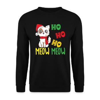 Cat Whisperer Christmas Day Cat Lover Kitty Meow - Unisex Sweatshirt - black - Front - Alina (178cm) & Michal (187cm)