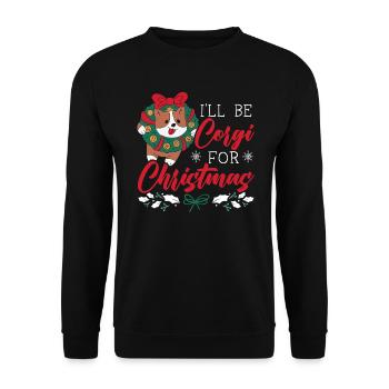 Je vais Corgi pour le jour de Noël Dog Lover Corgi Dog - Sweat-shirt Unisexe - noir - Devant - Alina (178cm) & Michal (187cm)