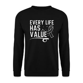 Every Life Has Value Skin Cancer Awareness - Unisex Sweatshirt - black - Front - Alina (178cm) & Michal (187cm)
