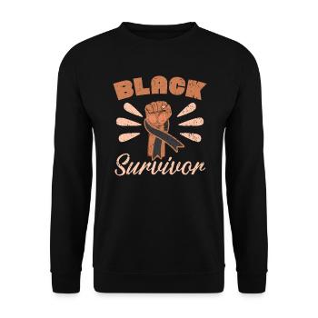 Black Survivor Skin Cancer Awareness - Unisex Sweatshirt - black - Front - Alina (178cm) & Michal (187cm)