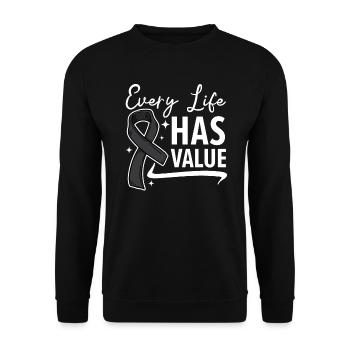 Every Life Has Value Skin Cancer Awareness - Unisex Sweatshirt - black - Front - Alina (178cm) & Michal (187cm)