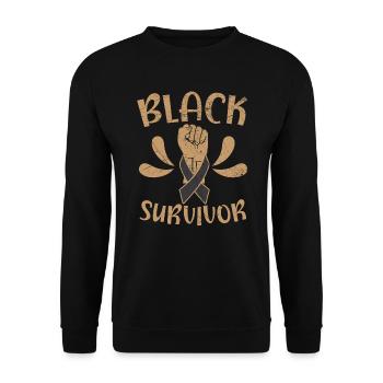Black Survivor Skin Cancer Awareness - Unisex Sweatshirt - black - Front - Alina (178cm) & Michal (187cm)