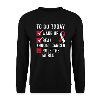 Throat Cancer Head and Neck Cancer Awareness - Unisex Sweatshirt - black - Front - Alina (178cm) & Michal (187cm)
