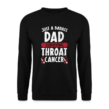 Just A Badass Dad Surviving Throat Cancer - Unisex Sweatshirt - black - Front - Alina (178cm) & Michal (187cm)