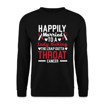Throat Cancer Head and Neck Cancer Awareness - Unisex Sweatshirt - black - Front - Alina (178cm) & Michal (187cm)