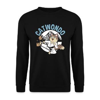 Catwondo MMA Arts Martiaux Mixtes Taekwondo Cat - Sweat-shirt Unisexe - noir - Devant - Alina (178cm) & Michal (187cm)
