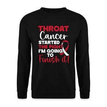 Throat Cancer Head and Neck Cancer Awareness - Unisex Sweatshirt - black - Front - Alina (178cm) & Michal (187cm)