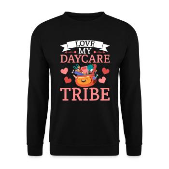 Directrice de l’éducateur en garderie Love My Daycare Tribe - Sweat-shirt Unisexe - noir - Devant - Alina (178cm) & Michal (187cm)