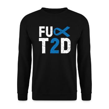 Type 2 Diabetes T2D Warrior Diabetes Awareness - Unisex Sweatshirt - black - Front - Alina (178cm) & Michal (187cm)