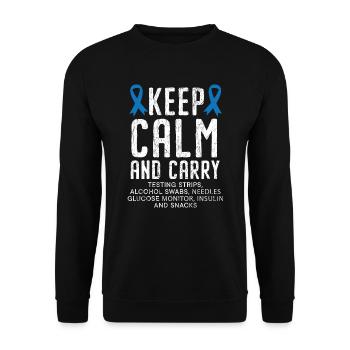 Type 2 Diabetes T2D Warrior Diabetes Awareness - Unisex Sweatshirt - black - Front - Alina (178cm) & Michal (187cm)