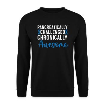 Pancreatically Challenged Chronically Awesome T2D - Unisex Sweatshirt - black - Front - Alina (178cm) & Michal (187cm)
