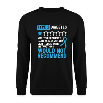 Type 2 Diabetes T2D Warrior Diabetes Awareness - Unisex Sweatshirt - black - Front - Alina (178cm) & Michal (187cm)