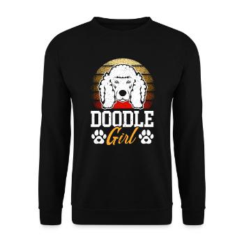 Doodle Fille Goldendoodle Chien Amant Puppy Paw Love - Sweat-shirt Unisexe - noir - Devant - Alina (178cm) & Michal (187cm)
